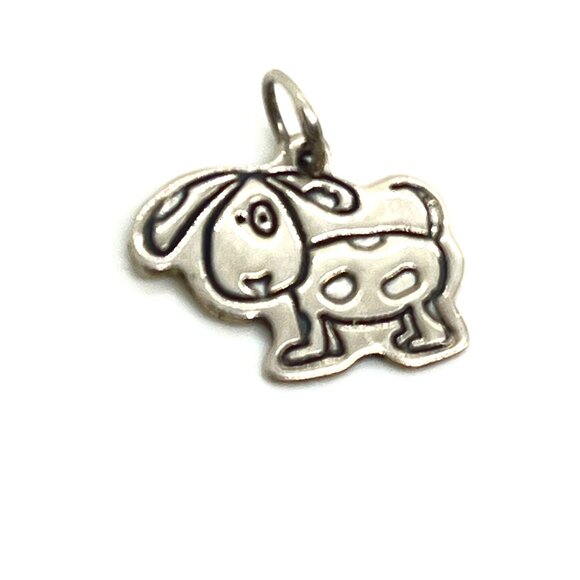 LUCY ANN BEAGLE DOG CHARM 925 STERLING SILVER USA FLOPPY EARS SPOTS PENDANT - Picture 4 of 10